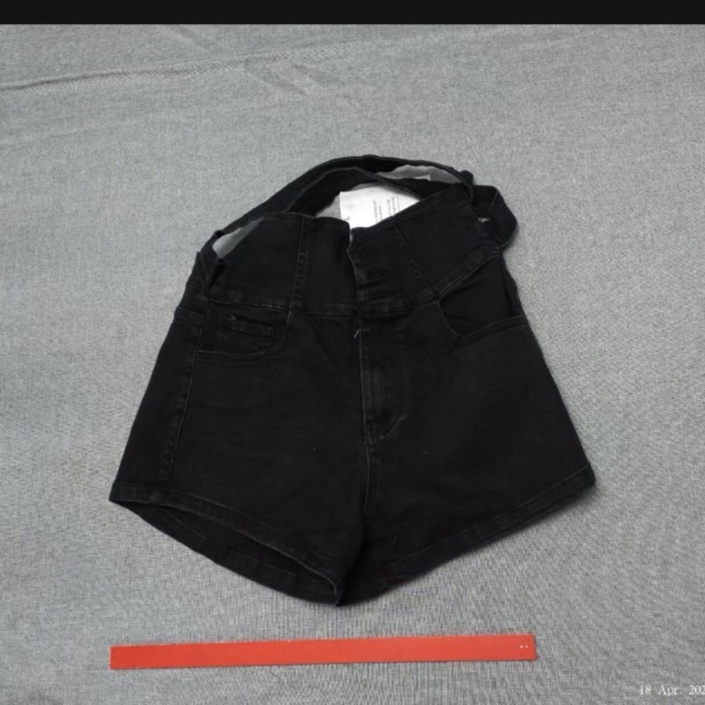 Black High-Waisted Denim Shorts